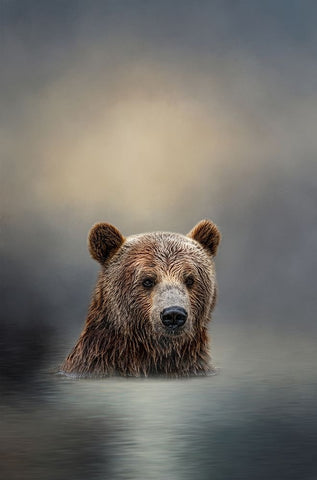 Taking a Dip Black Ornate Wood Framed Art Print with Double Matting by Parker, Kelley