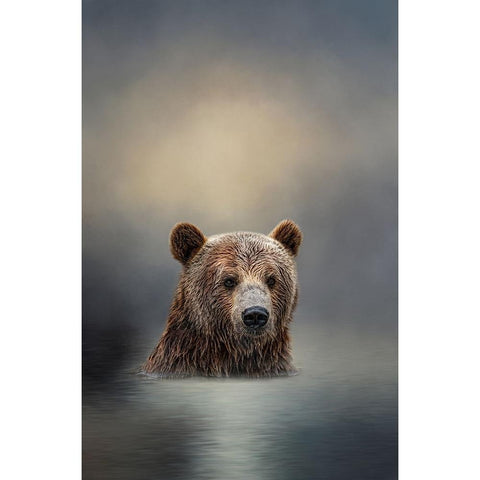 Taking a Dip Black Modern Wood Framed Art Print with Double Matting by Parker, Kelley