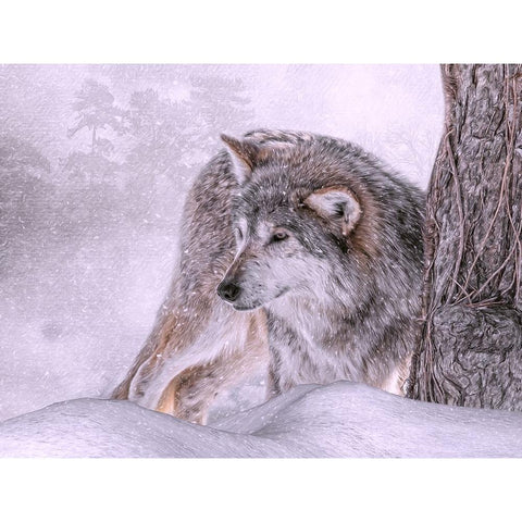 Winters First Hunt Black Modern Wood Framed Art Print by Parker, Kelley