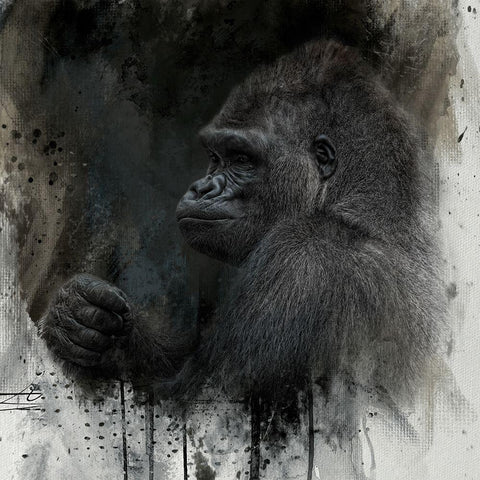 Spirit of the Gorilla White Modern Wood Framed Art Print by Parker, Kelley