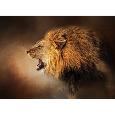 Hear Me Roar Black Modern Wood Framed Art Print by Parker, Kelley