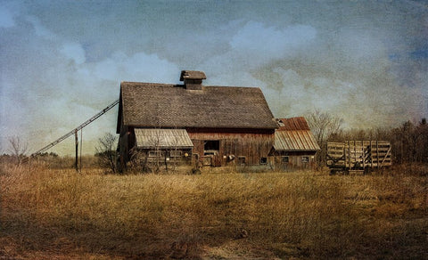 The Old Hay Barn Black Modern Wood Framed Art Print by Parker, Kelley