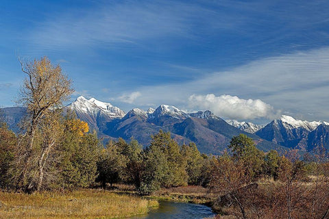 Mission Mountains Black Ornate Wood Framed Art Print with Double Matting by McFerrin, Larry
