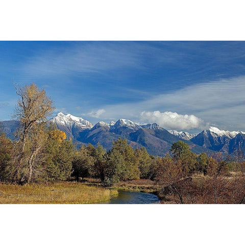 Mission Mountains Black Modern Wood Framed Art Print with Double Matting by McFerrin, Larry