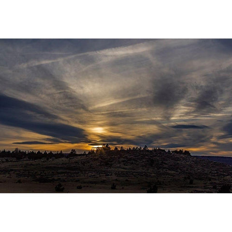 Steens Mountain Sunset White Modern Wood Framed Art Print by McFerrin, Larry
