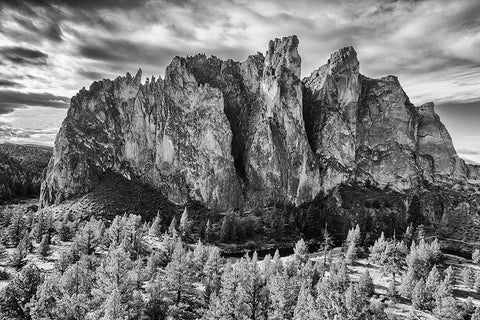 Smith Rock White Modern Wood Framed Art Print with Double Matting by McFerrin, Larry