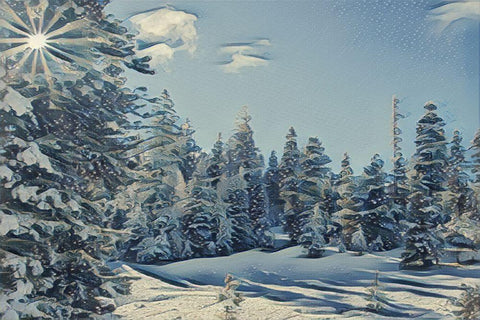 December Dreams White Modern Wood Framed Art Print with Double Matting by McFerrin, Larry