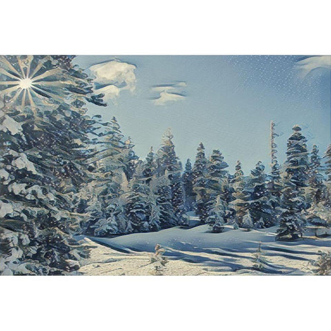 December Dreams Black Modern Wood Framed Art Print by McFerrin, Larry