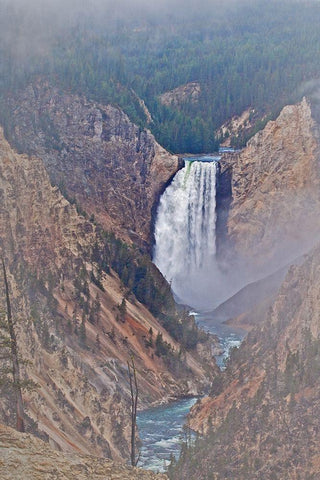 Lower Falls White Modern Wood Framed Art Print with Double Matting by McFerrin, Larry