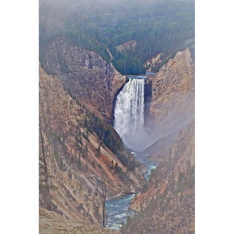 Lower Falls White Modern Wood Framed Art Print by McFerrin, Larry