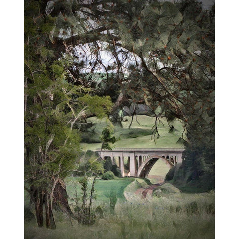 Palouse RR Bridge Black Modern Wood Framed Art Print with Double Matting by McFerrin, Larry