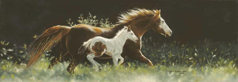 Keeping Up With Mother White Modern Wood Framed Art Print with Double Matting by Harrison, Lesley