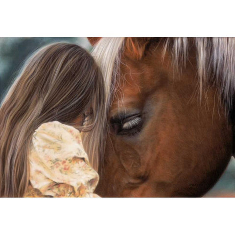 In Their Own World Gold Ornate Wood Framed Art Print with Double Matting by Harrison, Lesley