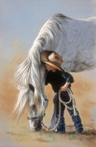 Little Whispers White Modern Wood Framed Art Print with Double Matting by Harrison, Lesley