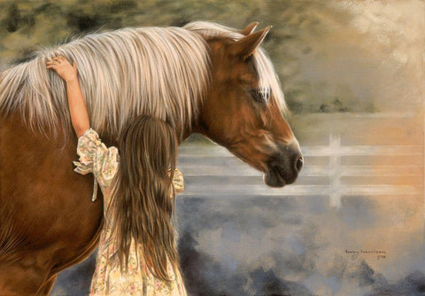 First Love Black Ornate Wood Framed Art Print with Double Matting by Harrison, Lesley