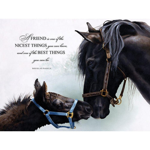 Friend Black Modern Wood Framed Art Print with Double Matting by Harrison, Lesley