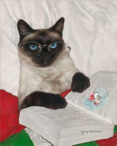 It Was the Night Before Christmas White Modern Wood Framed Art Print with Double Matting by Harrison, Lesley