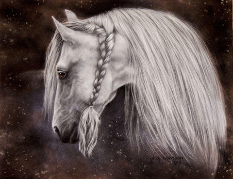 Beauty with a Twist White Modern Wood Framed Art Print with Double Matting by Harrison, Lesley