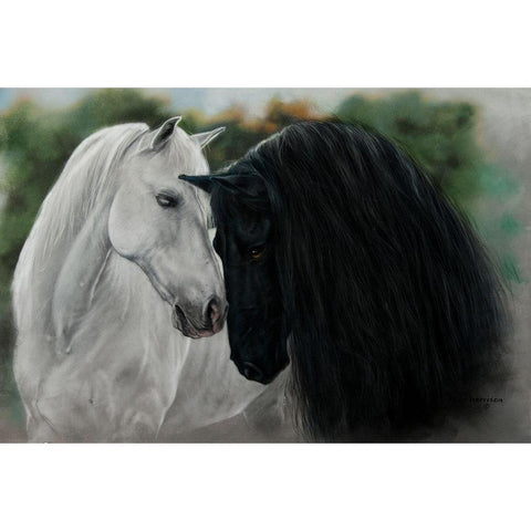 Black and White Black Modern Wood Framed Art Print by Harrison, Lesley