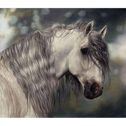 Excalibur White Modern Wood Framed Art Print by Harrison, Lesley