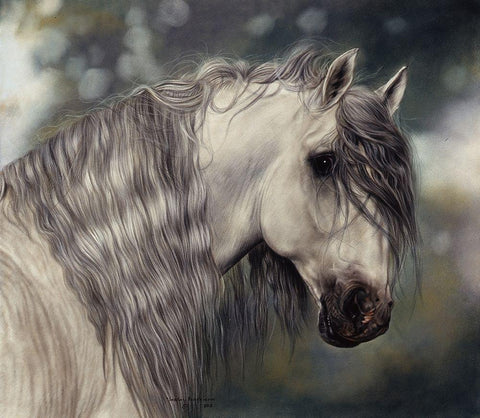 Excalibur White Modern Wood Framed Art Print with Double Matting by Harrison, Lesley