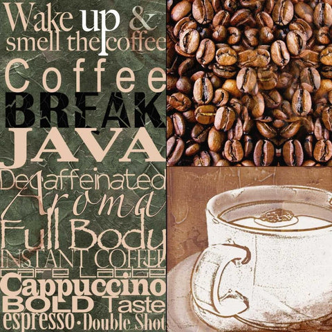 Coffee Break White Modern Wood Framed Art Print with Double Matting by Wolk, Lisa