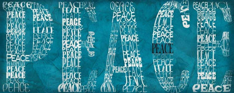 Peace White Modern Wood Framed Art Print with Double Matting by Wolk, Lisa