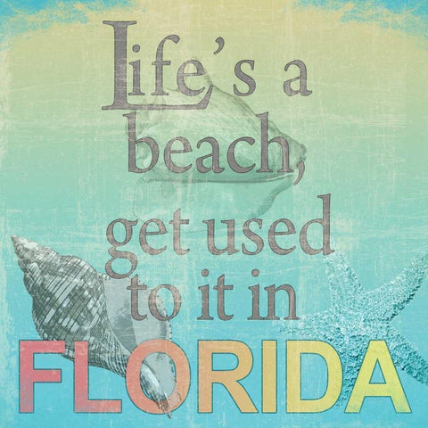 Lifes a Beach Black Modern Wood Framed Art Print with Double Matting by Wolk, Lisa