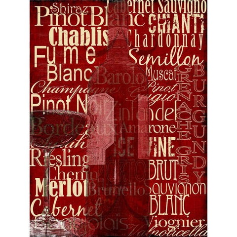 Wine Classics Black Modern Wood Framed Art Print with Double Matting by Wolk, Lisa