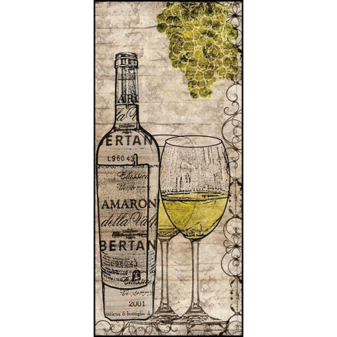 White Wine Black Modern Wood Framed Art Print with Double Matting by Wolk, Lisa