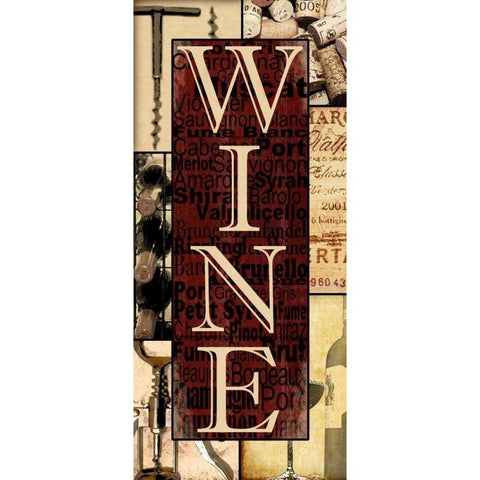 Wine Essentials Gold Ornate Wood Framed Art Print with Double Matting by Wolk, Lisa