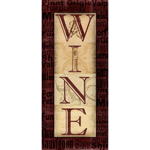 Wine Black Modern Wood Framed Art Print with Double Matting by Wolk, Lisa