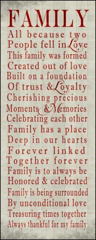 Family Sentiments Black Ornate Wood Framed Art Print with Double Matting by Wolk, Lisa