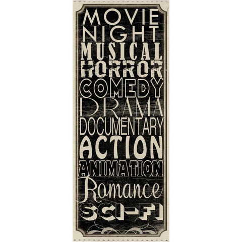 Movie Night II Gold Ornate Wood Framed Art Print with Double Matting by Wolk, Lisa