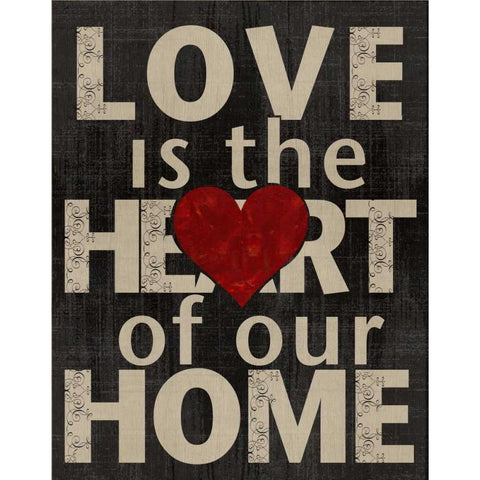 Love is the Heart of Our Home Gold Ornate Wood Framed Art Print with Double Matting by Wolk, Lisa