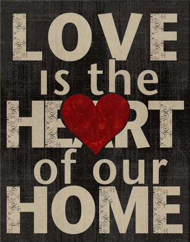 Love is the Heart of Our Home White Modern Wood Framed Art Print with Double Matting by Wolk, Lisa