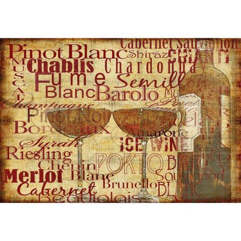 Wine Classics Black Modern Wood Framed Art Print with Double Matting by Wolk, Lisa