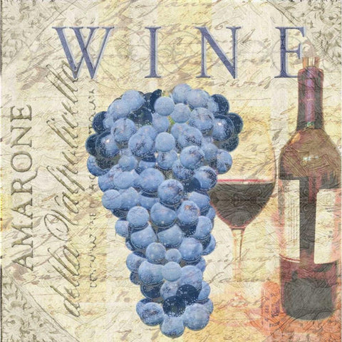 Amarone Wine Night White Modern Wood Framed Art Print by Wolk, Lisa