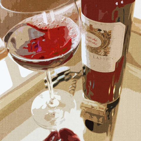 Chianti Please Black Modern Wood Framed Art Print with Double Matting by Wolk, Lisa