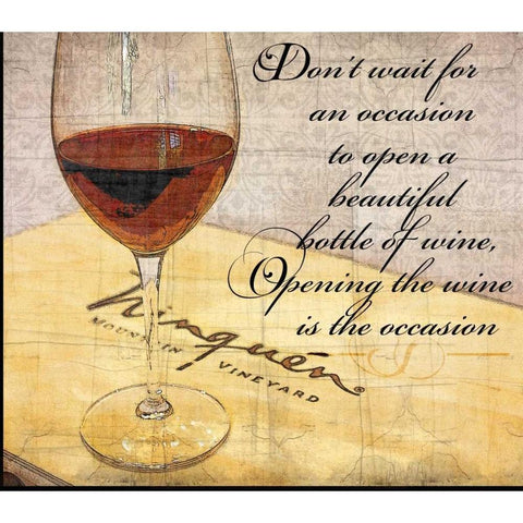 Wine is the Occasion Black Modern Wood Framed Art Print with Double Matting by Wolk, Lisa