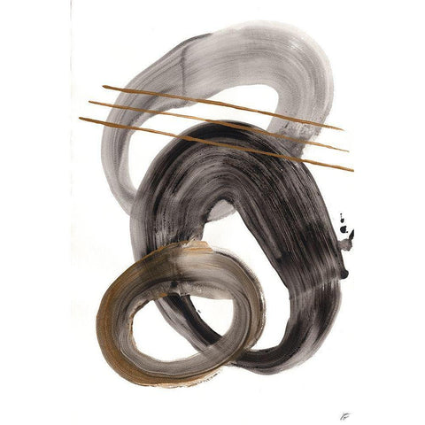 Gold and Gray White Modern Wood Framed Art Print by Lee, Judson