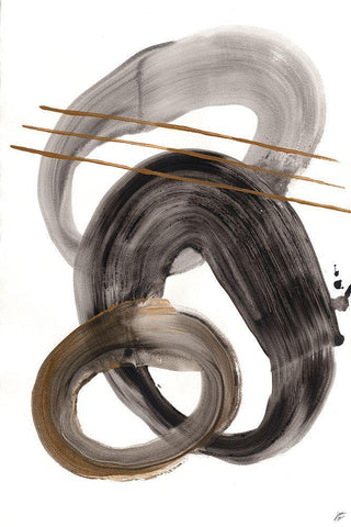 Gold and Gray White Modern Wood Framed Art Print with Double Matting by Lee, Judson