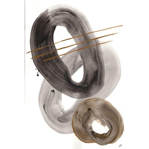 Gold and Gray II Black Modern Wood Framed Art Print with Double Matting by Lee, Judson