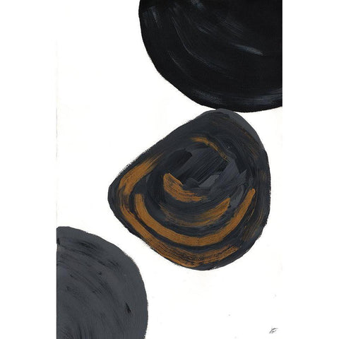 Gold and Gray III Black Modern Wood Framed Art Print with Double Matting by Lee, Judson