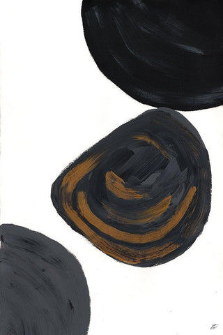 Gold and Gray III White Modern Wood Framed Art Print with Double Matting by Lee, Judson