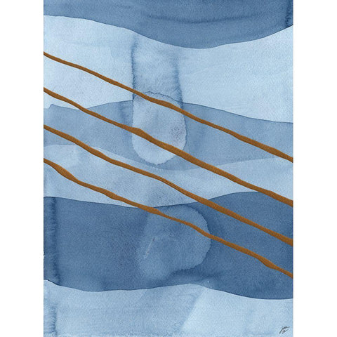 Blue and Gold II White Modern Wood Framed Art Print by Lee, Judson