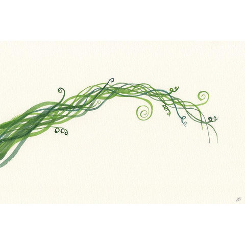 Green Vine I White Modern Wood Framed Art Print by Lee, Judson