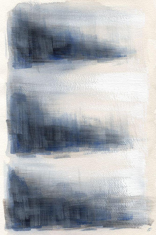 Brushed Triangles I White Modern Wood Framed Art Print with Double Matting by Lee, Judson