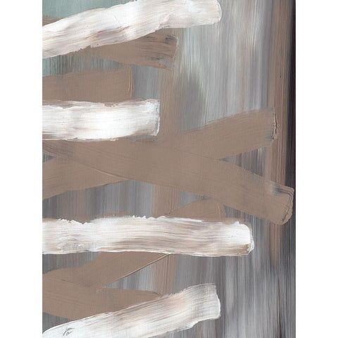 White and Tan Strokes Black Modern Wood Framed Art Print with Double Matting by Lee, Judson