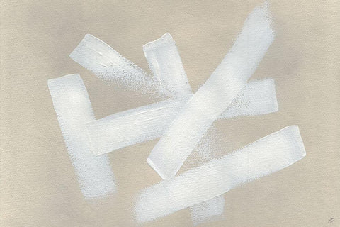 White Stripes White Modern Wood Framed Art Print with Double Matting by Lee, Judson